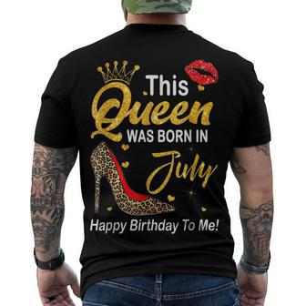 Leopard This Queen Was Born In July Happy Birthday To Me Men's T-shirt Back Print - Seseable