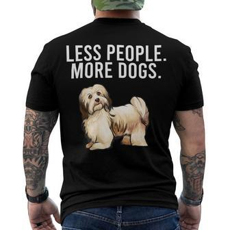 Less People More Dogs Havanese Funny Introvert Men's Crewneck Short Sleeve Back Print T-shirt - Monsterry CA