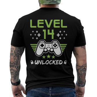 Level 14 Unlocked 14Th Birthday Men's Back Print T-shirt | Mazezy