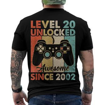 Level 20 Unlocked Awesome 2002 Video Game 20Th Birthday Boy Men's T-shirt Back Print - Seseable