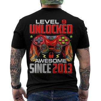 Level 9 Unlocked Awesome Since 2013 9Th Birthday Gaming V3 Men's T-shirt Back Print - Seseable