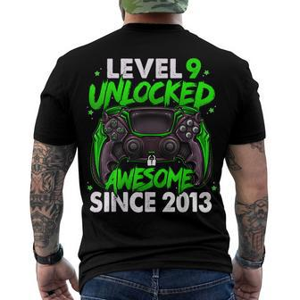 Level 9 Unlocked Awesome Since 2013 9Th Birthday Gaming V4 Men's T-shirt Back Print - Seseable