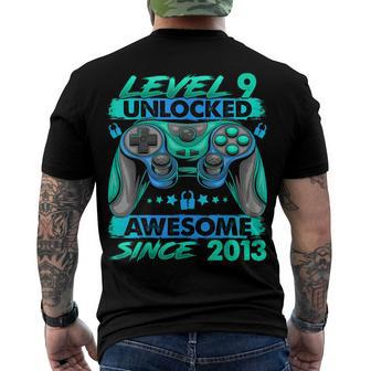 Level 9 Unlocked Awesome Since 2013 9Th Birthday Gaming V6 Men's T-shirt Back Print - Seseable