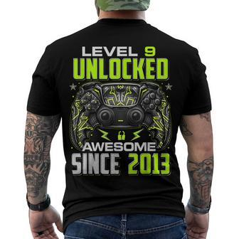 Level 9 Unlocked Awesome Since 2013 9Th Birthday Gaming V8 Men's T-shirt Back Print - Seseable