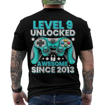 Level 9 Unlocked Awesome Since 2013 9Th Birthday Gaming V9 Men's T-shirt Back Print - Seseable
