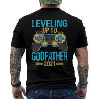 Leveling Up To Godfather 2021 Gamer Men's Back Print T-shirt | Mazezy
