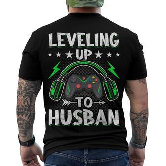 Leveling Up To Husban Husband Video Gamer Gaming Men's T-shirt Back Print - Seseable