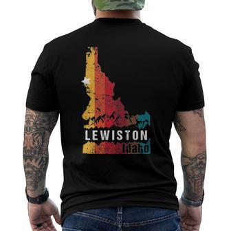 Lewiston Idaho Vintage Retro Souvenir Men's Back Print T-shirt | Mazezy