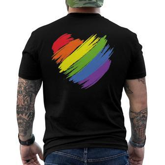 Lgbt Gay Pride Flag Gay Pride 2022 Heart Lgbt Men's Back Print T-shirt | Mazezy
