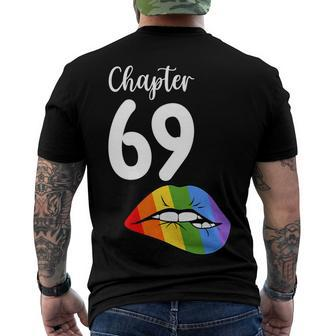 Lgbt Sexy Lips Rainbow Chapter 69 Birthday Celebration Men's T-shirt Back Print - Seseable
