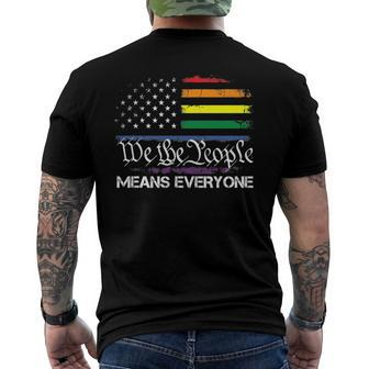 Lgbt Vintage 1776 American Flag We The People Means Everyone Men's Back Print T-shirt | Mazezy