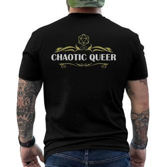 Lgbtq Chaotic Queer Alignment D20 Tabletop Rpg Gamers Men's Back Print T-shirt | Mazezy