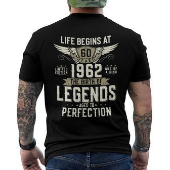 Life Begins At 1962 60Th Birthday New 2022 Men's T-shirt Back Print - Seseable