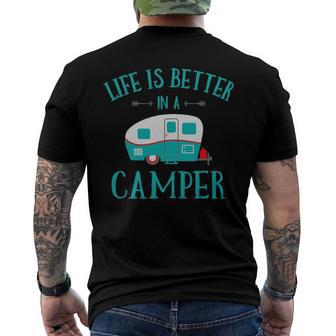 Life Is Better In A Camper Rv Camping Men's Back Print T-shirt | Mazezy