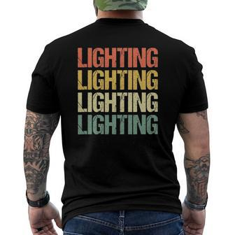 Lighting Engineer Electrical Lights Worker Electrician Bulb Men's Back Print T-shirt | Mazezy