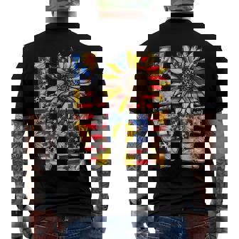 Love 4Th Of July Leopard Us Flag Sunflower Fourth Of July Men's T-shirt Back Print - Seseable