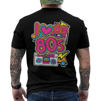 I Love The 80S Retro Cassette Tape Costume Halloween Party Men's Back Print T-shirt | Mazezy