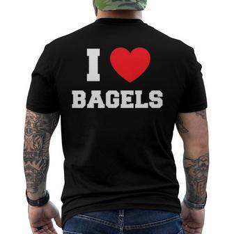 I Love Bagels Beigel Heart Men's Back Print T-shirt | Mazezy