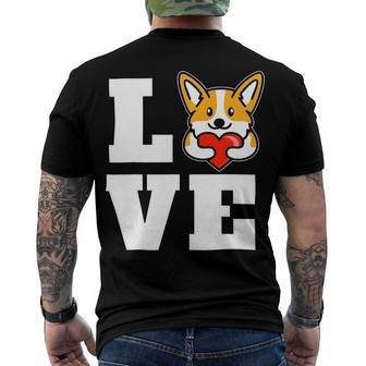 Love Corgis Welsh Corgi Puppy Dog Lover Novelty Men's Crewneck Short Sleeve Back Print T-shirt - Monsterry UK