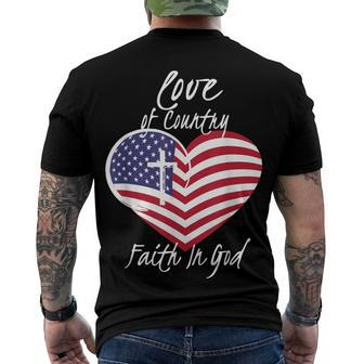 Love Of Country Faith In God Christian 4Th Of July Men's T-shirt Back Print - Seseable