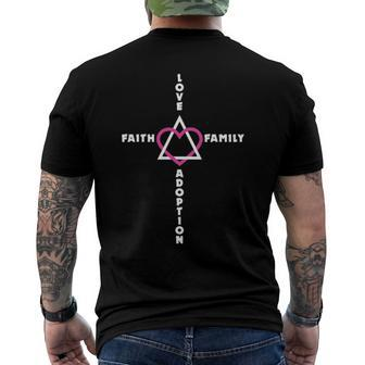 Love Faith Family Adoption Family Children Adoption Day Men's Crewneck Short Sleeve Back Print T-shirt | Mazezy