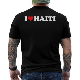 I Love Haiti - Red Heart Men's Back Print T-shirt | Mazezy