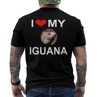 I Love Heart My Iguana Lizard Reptile Tee Men's Back Print T-shirt | Mazezy