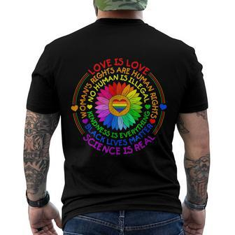 Love Is Love Science Is Real Kindness Is Everything LGBT Men's Crewneck Short Sleeve Back Print T-shirt - Monsterry UK