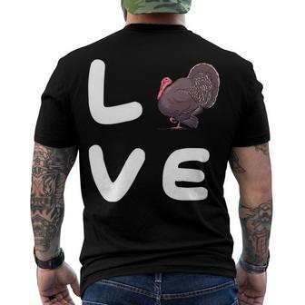 Love Turkeys Funny Turkey Thanksgiving 16 Shirt Men's Crewneck Short Sleeve Back Print T-shirt | Favorety CA