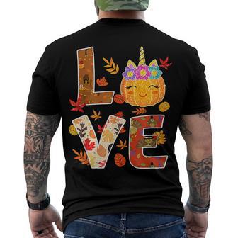 Love Unicorn Turkey Thanksgiving Happy 15 Shirt Men's Crewneck Short Sleeve Back Print T-shirt | Favorety UK