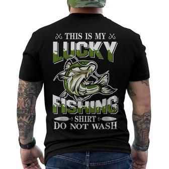Lucky Fishing For Kids Do Not Wash Christmas Fisherman Men's T-shirt Back Print - Seseable