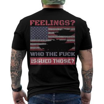 M1 Abrams Tank Military Tanker American Flag Soldier Saying Men's T-shirt Back Print - Seseable