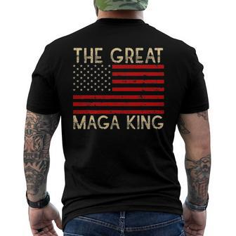 Maga King The Great King Ultra Maga Republican Vintage Flag Men's Back Print T-shirt | Mazezy