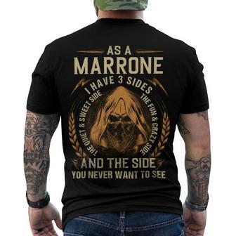 Marrone Name Shirt Marrone Family Name V3 Men's Crewneck Short Sleeve Back Print T-shirt - Monsterry DE