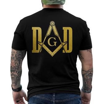 Mason Dad Square Compass Masonic Shriner Freemason Men's Back Print T-shirt | Mazezy