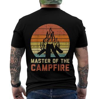Master Of The Campfire Sunset Retro Bonfire Camping Camper Men's Crewneck Short Sleeve Back Print T-shirt - Monsterry