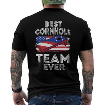 Matching Cornhole Gift For Tournament - Best Cornhole Team Men's Crewneck Short Sleeve Back Print T-shirt