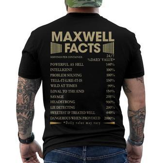 Maxwell Name Maxwell Facts Men's T-Shirt Back Print - Seseable