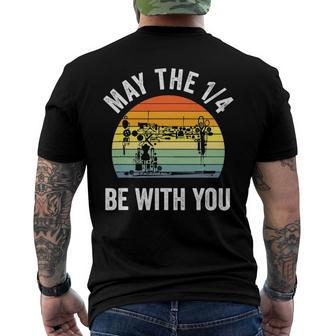 May The 14 Be With You Sewing Machine Quilting Vintage Men's Back Print T-shirt | Mazezy