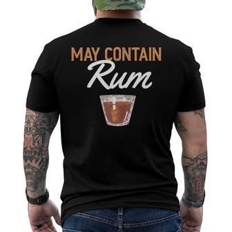 May Contain Rum Drink Alcoholic Beverage Rum Men's Back Print T-shirt