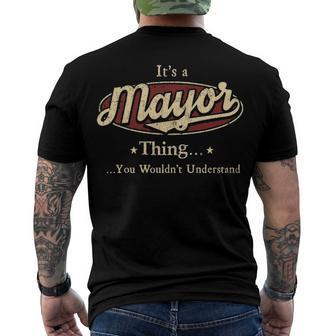 Mayor Name Print T Shirts Shirts With Name Mayor Men's T-Shirt Back Print - Seseable