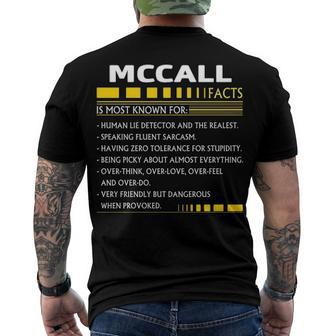 Mccall Name Mccall Facts Men's T-Shirt Back Print - Seseable