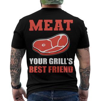 Meat Your Grill’S Best Friend Butcher Chef Cook Bbq Men's Crewneck Short Sleeve Back Print T-shirt | Favorety UK