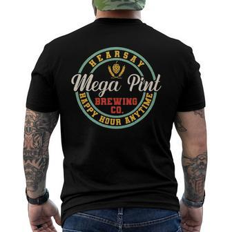 A Mega Pint Brewing Co Hearsay Happy Hour Anytime Tee Men's Back Print T-shirt | Mazezy