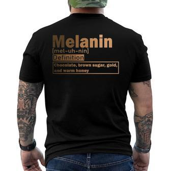 Melanin Definition African Black History Month Juneteenth Men's Back Print T-shirt | Mazezy