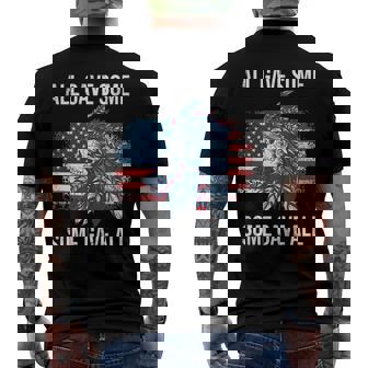 Memorial Day Military Vintage Us Patriotic American Skull Men's Back Print T-shirt | Mazezy