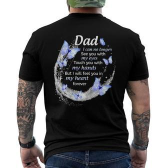 In Memory Of Dad I Will Feel You In My Heart Forever Fathers Day Men's Back Print T-shirt | Mazezy