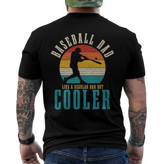 Mens Baseball Dad Like A Regular Dad But Cooler Funny Vintage Men's Crewneck Short Sleeve Back Print T-shirt | Mazezy