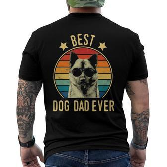 Mens Best Dog Dad Ever Norwegian Elkhound Fathers Day Gift Men's Crewneck Short Sleeve Back Print T-shirt | Mazezy