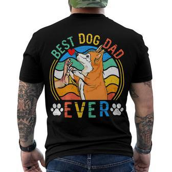 Mens Corgi Best Dog Dad Ever Gifts Dog Lover Men's Crewneck Short Sleeve Back Print T-shirt - Monsterry DE
